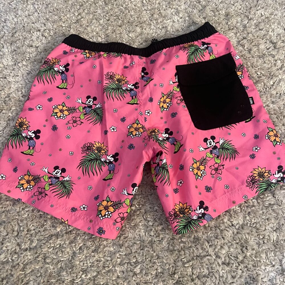 Disney x Neff Pink Mickey Tropical Swim Trunks S - Picture 6 of 9